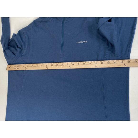 Craghoppers Long Sleeve ¼ Zip Pullover Men’s XXL Blue Insect Shield Stretch UK - Picture 13 of 16